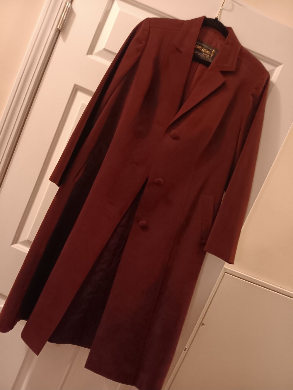 Vintage 60s Kong Leung Tailor Burgundy Suede Trench Coat